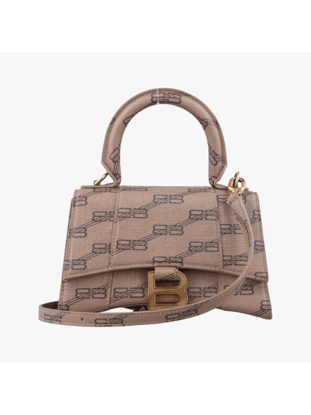 Balenciaga Hourglass XS BB Monogram Brown Coated